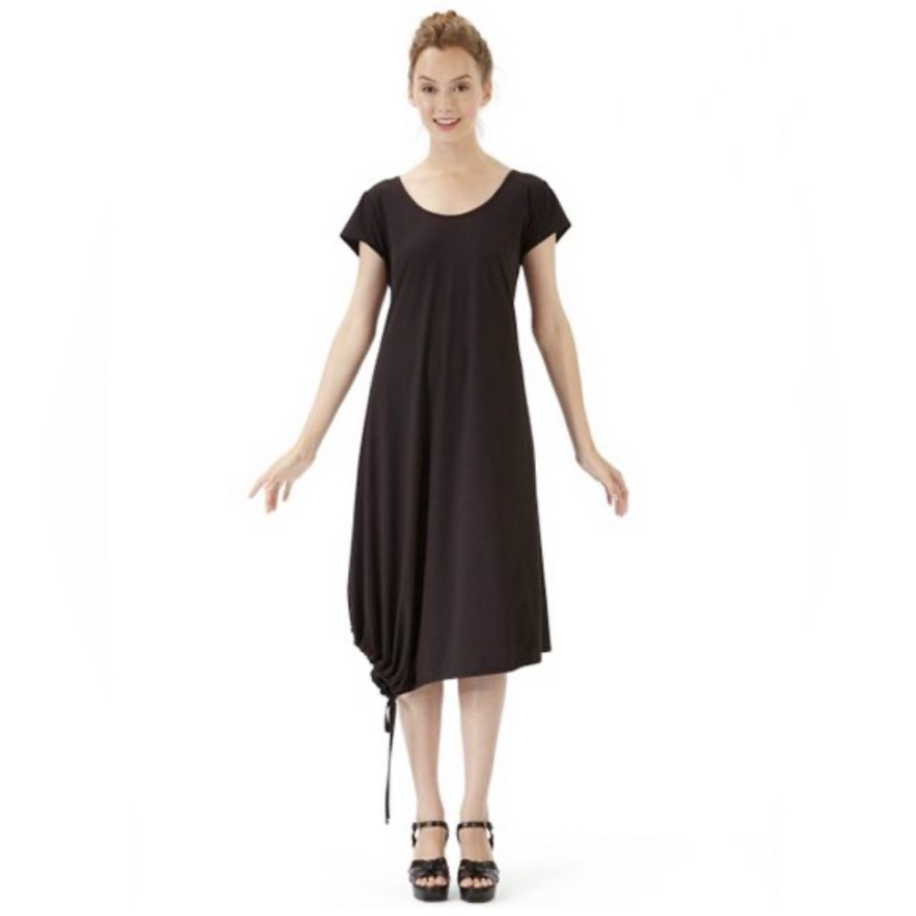 Babette Drawstring Hem Dress Black Medium